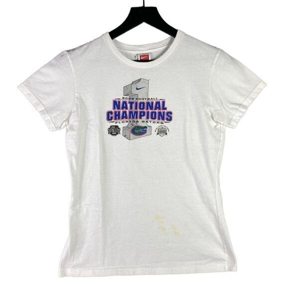 Nike Florida Gators Youth T-Shirt Size Medium 2008 National Champions NCAA Short - Picture 1 of 8